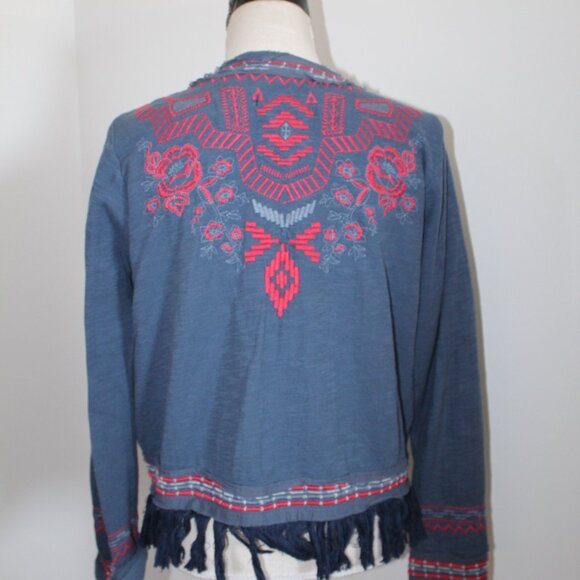 Johnny Was Biya JWLA Cotton No Clasp Cardigan Knit Jacket Sweater M - Picture 3 of 7